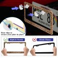 Cheetah Leopard Brown Aluminum Metal License Plate Frame Tag With Chrome Screw Caps Car Covers For Us Vehicles