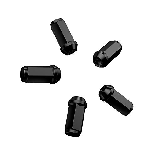 32 Piece Black Bulge Lug Nuts 1 2-20 Thread 8 In Length Conical Cone Taper Acorn Seat For Dodge Chevy Ford Gmc Vehicles 21mm