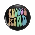 Groovy Choose Kind Retro Kindness Anti Bully Friend Buddy Keychain Double Sided Stainless Steel 3d Resin Design 1 25 In Round 