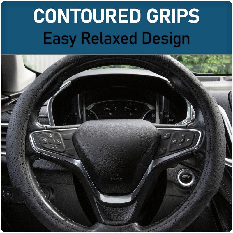 Custom Accessories 39730 Black Contour Grip Steering Wheel Cover