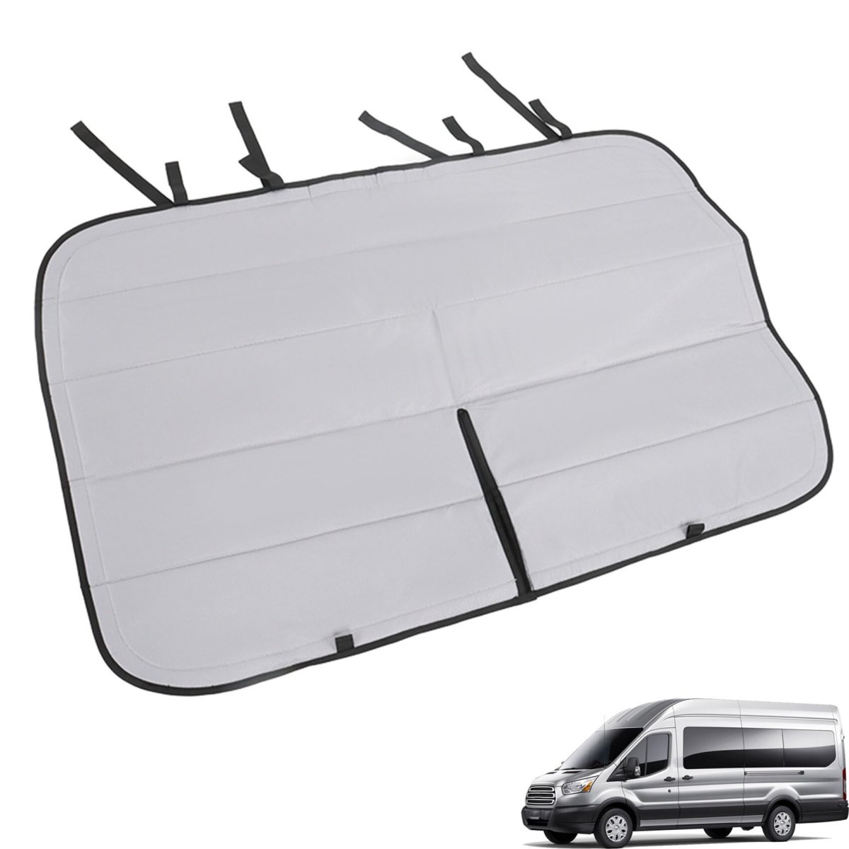 Insulated Blackout Cool Gray Sliding Door Window Cover Replacement For 2015-2024 Transit Van