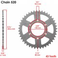 Caltric Rear Wheel Chain Sprocket Compatible With Kawasaki Z750 2007-2010 Z750s 2005-2006 43teeth