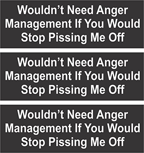 3 I Wouldnt Need Anger Management If You Would Stop Pissing Me Off Hard Hat Biker Helmet Atv Motocross Decals Funny Graphics