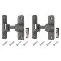 2pcs 90 180 Degree Positioning Gate Latch Zinc Alloy Flip Sliding Barn Door Lock With Handle Heavy Latches For Cabinet Wood 