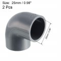 Uxcell Pvc Pipe Fitting 25mm Slip Socket 90 Degree Elbow Coupling Connector Gray 2pcs