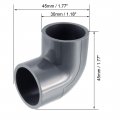 Uxcell Pvc Pipe Fitting 25mm Slip Socket 90 Degree Elbow Coupling Connector Gray 2pcs