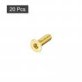 Uxcell Flat Head Socket Cap Screws M3-0 5 X 10mm Brass Inner Hex Drive Fasteners Bolts 20pcs