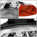 Auto Dynasty Chrome Housing Clear Corner Headlight Head Lamps Tool Kit Compatible With Honda Civic 2 3dr 92-95