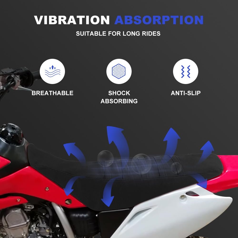 Waterproof Anti Slip Pvc Leather Seat Cover For Crf150r 2007 2025 Striped Grip Gripper Motorcycle Cushion Black