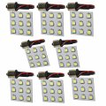 Hqrp 8-pack Ba15s Bayonet Base 9 Leds Smd 5050 Led Bulb Cool White Replacement For 1073 1093 1129 Forest River Toy Hauler