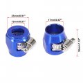 X Autohaux 4pcs An8 Hex Blue Car Hose Finisher Flexible Rubber Pipe Clamp With Screw Band Adapter Fitting For Oil Fuel Water