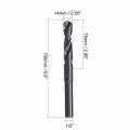 Uxcell 14mm Reduced Shank Drill Bit Hss 6542 Black Oxide With 1 2 Inch Straight