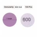Uxcell 100pcs 1-inch Purple Sanding Discs 600 Grits Hook And Loop Professional Aluminum Oxide Sand Paper Mini Size For Wood