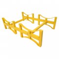 Kuafu 2 Oil Drums Rack Stackable 1600lbs Load Capacity Barrel Bracket Yellow Powder Coated Steel