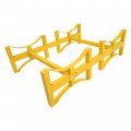 Kuafu 2 Oil Drums Rack Stackable 1600lbs Load Capacity Barrel Bracket Yellow Powder Coated Steel