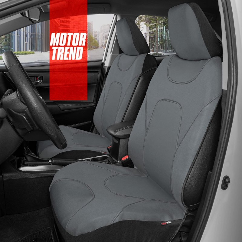 Motor Trend Aquashield Car Seat Covers For Fronts Solid Gray A Two-tone Waterproof Cars Neoprene Seat Cover Set Interior Auto
