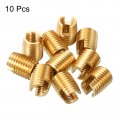 Uxcell Self Tapping Threaded Inserts 10pcs Inner M5-0 8 Outer M8x10 Brass Slotted Thread Repair Nuts