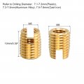 Uxcell Self Tapping Threaded Inserts 10pcs Inner M5-0 8 Outer M8x10 Brass Slotted Thread Repair Nuts