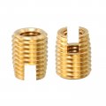 Uxcell Self Tapping Threaded Inserts 10pcs Inner M5-0 8 Outer M8x10 Brass Slotted Thread Repair Nuts