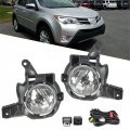 2pcs Fog Lights Assembly Replacement For Toyota Rav4 2013 2014 2015 Clear Lens With Bulbs Harness Switch Kit Left Right Side 