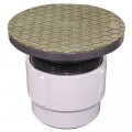 Jones Stephens Js 3 X 4 Pipe Fit Base Cleanout With 3-1 2 Plastic Spuds 6 Polished Brass Round Cover Pvc C59010 
