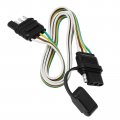 Hoypeyfiy Trailer Light Wiring Harness Kit 4 Wires-way Plug 4 Pin Flat Wire Extension Male Female Connector 32 Inch Long