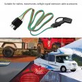 Hoypeyfiy Trailer Light Wiring Harness Kit 4 Wires-way Plug 4 Pin Flat Wire Extension Male Female Connector 32 Inch Long