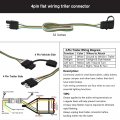 Hoypeyfiy Trailer Light Wiring Harness Kit 4 Wires-way Plug 4 Pin Flat Wire Extension Male Female Connector 32 Inch Long