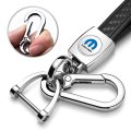 Mopar In White Real Black Carbon Fiber Loop-strap Chrome Hook Key Chain
