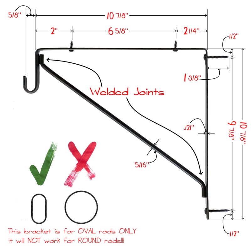 Welded Heavy Duty Oval Closet Rod Shelf Support Bracket Polished Chrome 10 Pack