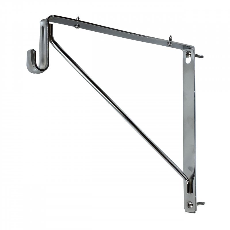 Welded Heavy Duty Oval Closet Rod Shelf Support Bracket Polished Chrome 10 Pack