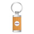 Jeep Trailhawk Roundel Logo In White On Maple Wood Chrome Metal Case Key Chain Official Licensed 