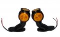 Led Round Trailer And Truck Marker Lights Set Of 2 Amber Red Waterproof Side Assemblies For Rv Camper Boat Em-3 0 Universal Fit