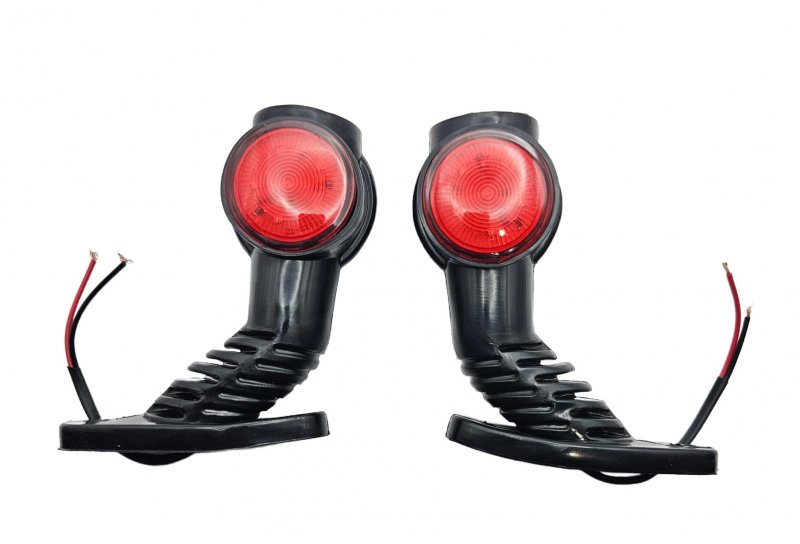 Led Round Trailer And Truck Marker Lights Set Of 2 Amber Red Waterproof Side Assemblies For Rv Camper Boat Em-3 0 Universal Fit