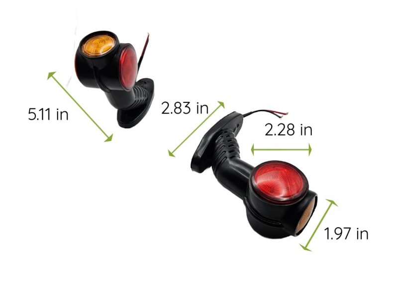 Led Round Trailer And Truck Marker Lights Set Of 2 Amber Red Waterproof Side Assemblies For Rv Camper Boat Em-3 0 Universal Fit