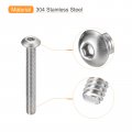 Uxcell 10-32x1-1 2 Button Head Socket Cap Screws 20pcs 304 Stainless Steel Fasteners Hex Bolts Full Thread Drive