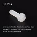 Uxcell M3 X 25mm Nylon Machine Screws Pan Head Slotted Screw Fasteners 60pcs
