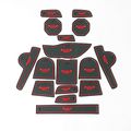 Anti Dust Door Mats And Cup Holder Inserts For Renegade 2015 2016 2017 Center Console Liners Red Trim 16 Pieces Rubber Non Slip 