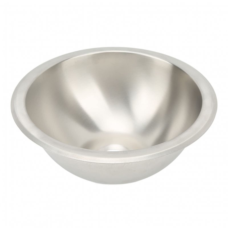Fydun Single Bowl Sink Rv Kitchen 304 Stainless Steel Wiredrawing Smoothing Space Saving Round For Camper Boat