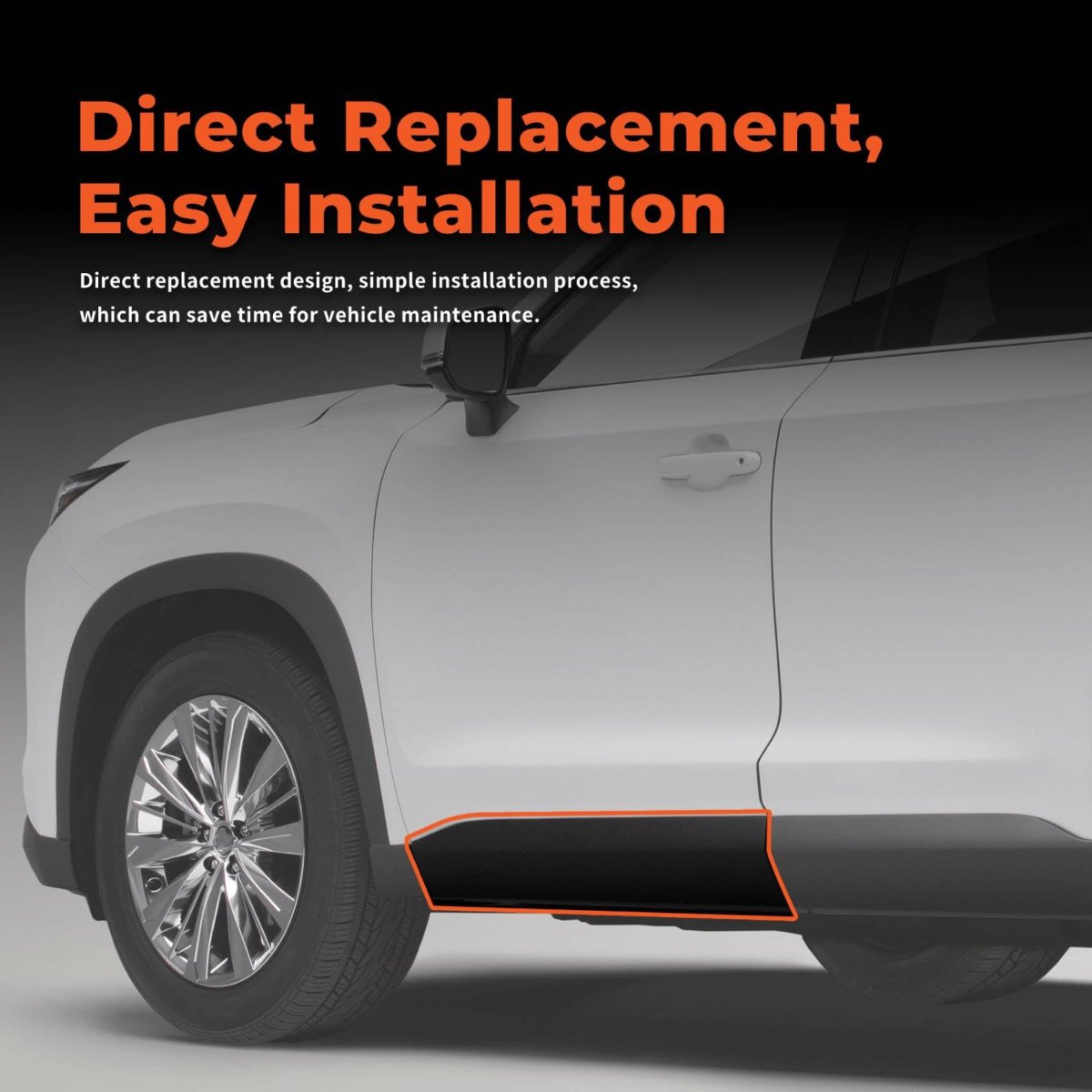Black Left Front Door Body Side Molding Trim Replacement For Grand Highlander 2024 2025 750720e200