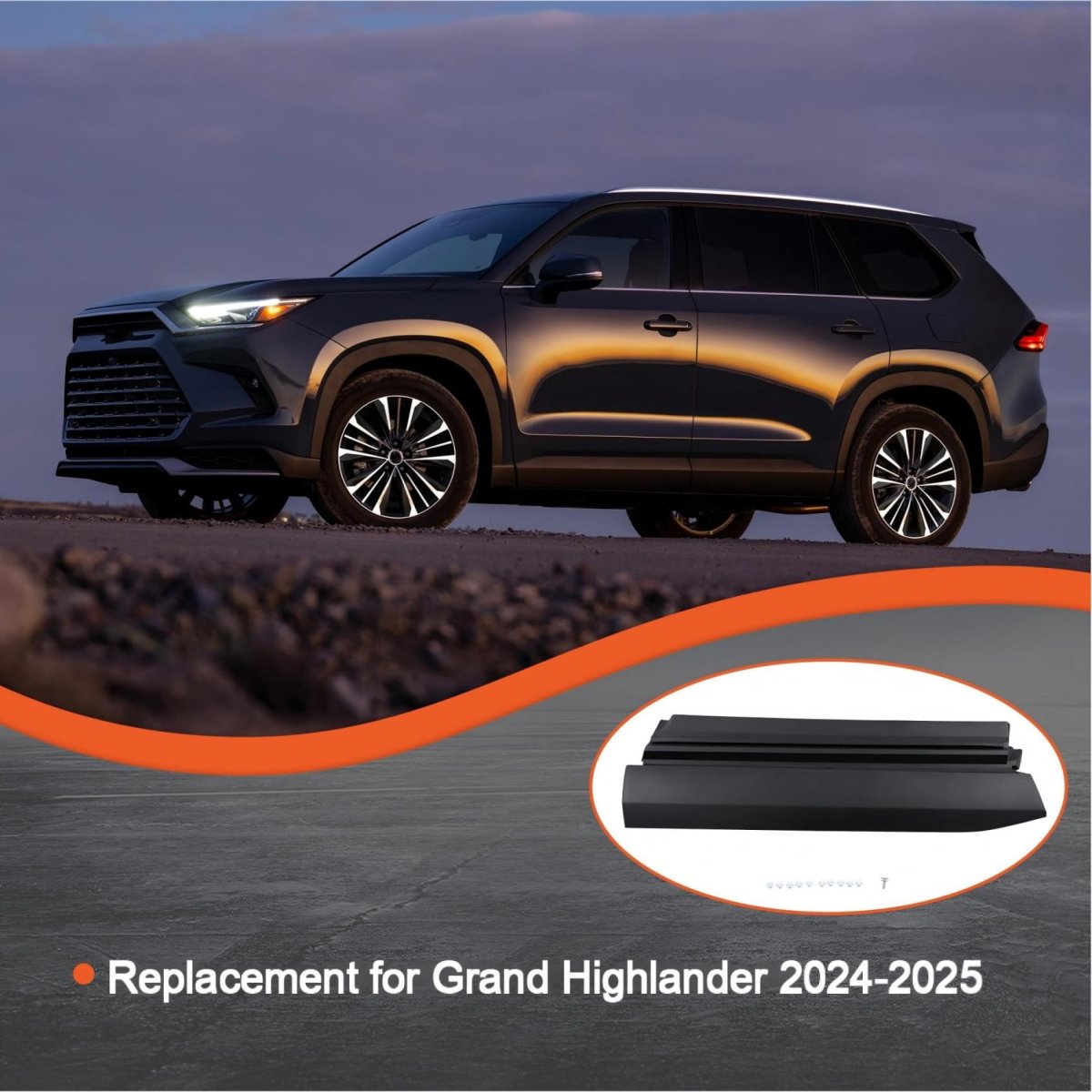 Black Left Front Door Body Side Molding Trim Replacement For Grand Highlander 2024 2025 750720e200