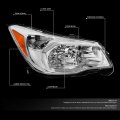 Auto Dynasty Su2503145 Right Passenger Side Oe Style Chrome Housing Headlight Lamps Compatible With Subaru Forester 14-16