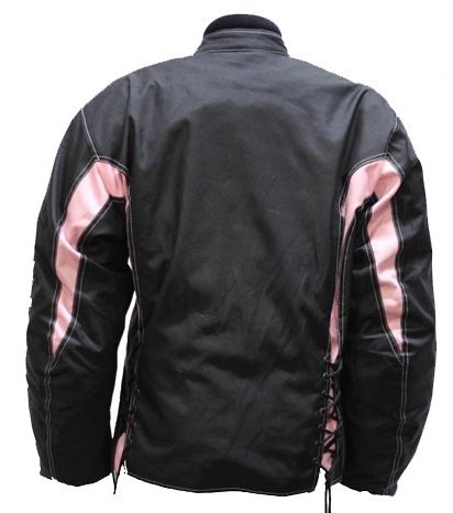 Women S Black And Pink Textile Motorcycle Jacket Size M Md Medium