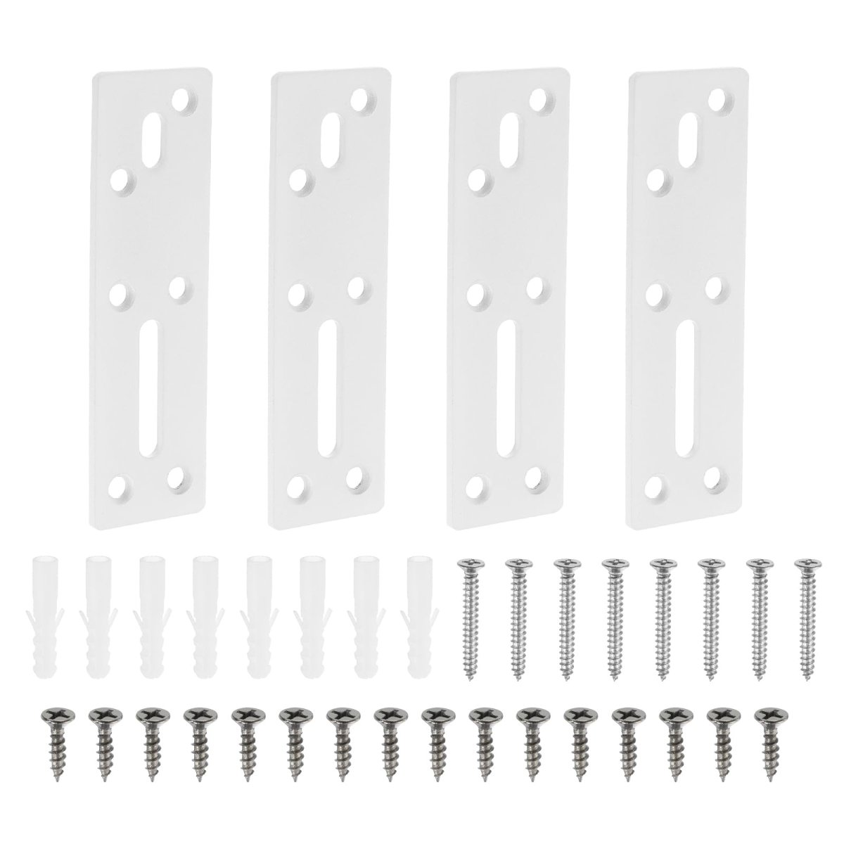 Straight Steel Flat Plate 4pcs 117x35mm Heavy Duty Mending With Holes Metal Reinforcement Mounting Joining Bracket Screws For