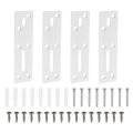 Straight Steel Flat Plate 4pcs 117x35mm Heavy Duty Mending With Holes Metal Reinforcement Mounting Joining Bracket Screws For