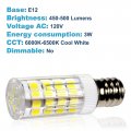 Hqrp 4-pack E12 110v Led Light Bulb Cool Compatible With Husqvarna Viking Huskystar E20 431 435 440 444 535d Sewing Machine