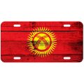 Aluminum License Plate Flag Of Kyrgyzstan Kyrgyz Wood 