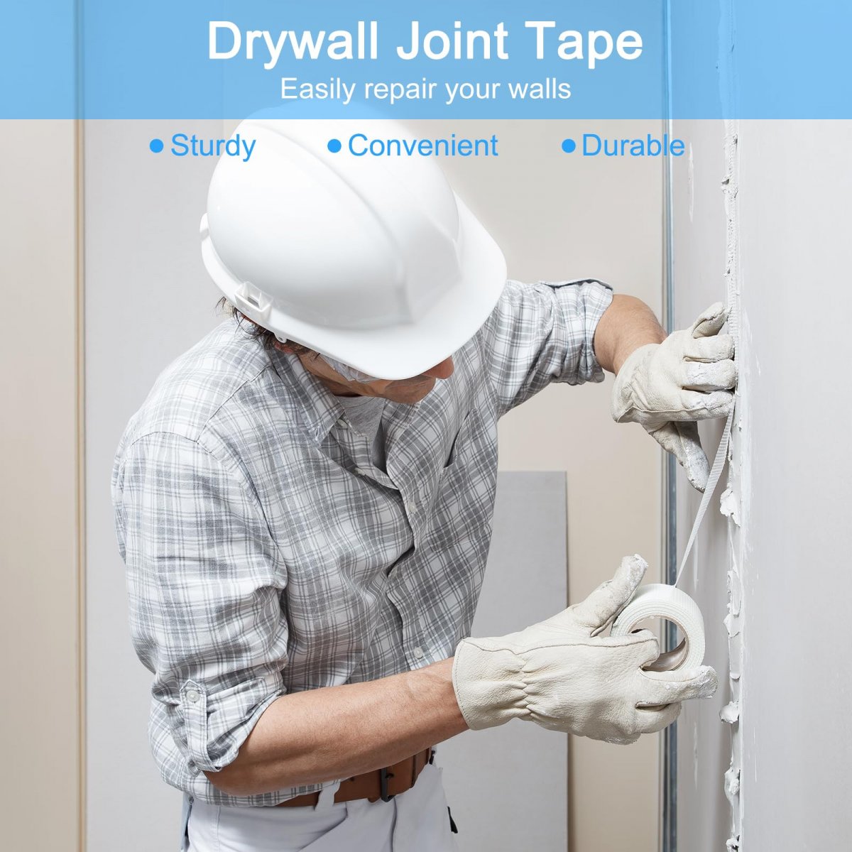 Drywall Tape 2pcs 1 8 X 82ft Fiberglass Repair Self-adhesive Mesh Fiber Joint For Wall Crack Seam Patch