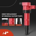 A-premium Set Of 6 Red Ignition Coil Pack And Iridium Spark Plugs Compatible With Hyundai Sonata 2006-2010 Santa Fe 2007-2009