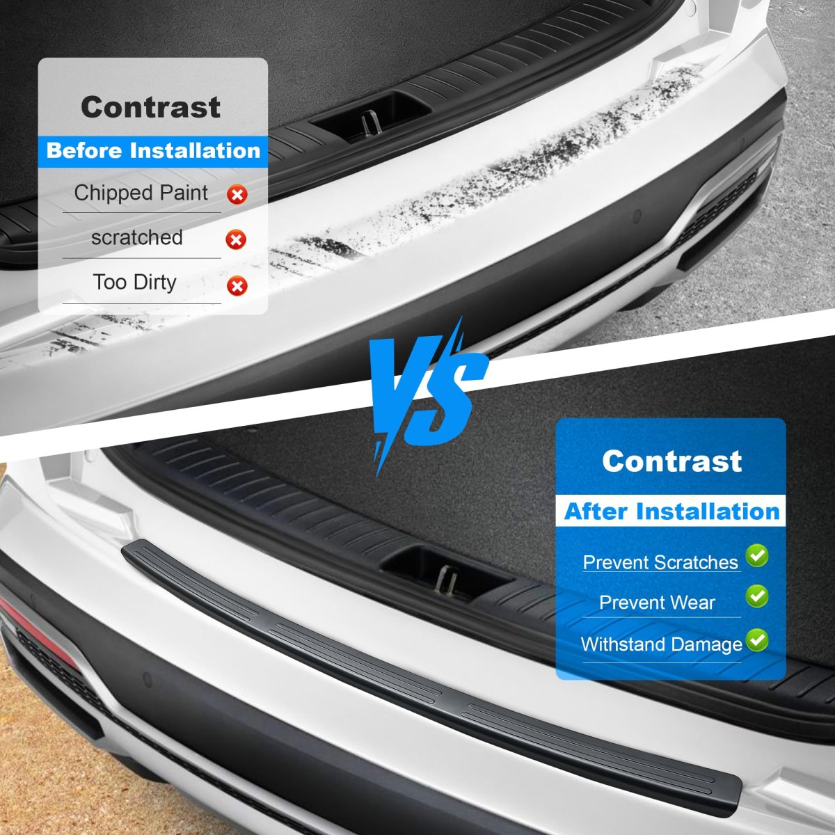 Rear Bumper Protector Guard For Select 2023 2025 Honda Pilot Models Black Anti Scratch Abs Plastic With Self Adhesive Strips